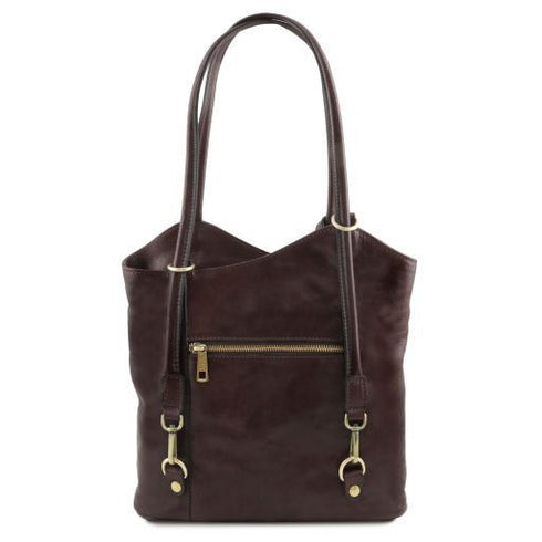 Patty - Leather convertible backpack shoulderbag
